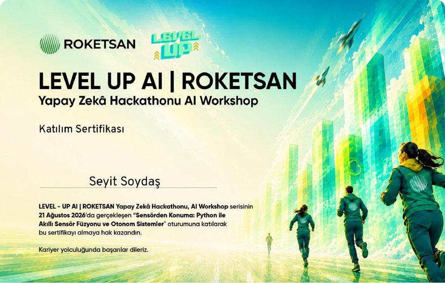 Sensörden Konuma: Python ile Akıllı Sensör Füzyonu ve Otonom Sistemler sertifikası